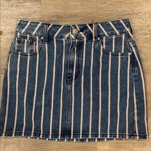 PacSun Blue and Pink Striped Mini Skirt
